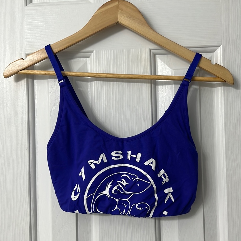 Gymshark crop top blue size small